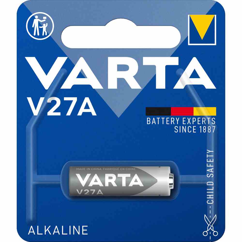 VARTA V27A Batterie, 12V, Alkali-Mangan, 20mAh, ELECTRONICS, VE = 1er Blister VARTA V27A Batterie, 12V, Alkali-Mangan, 20mAh, ELECTRONICS, VE = 1er Blister