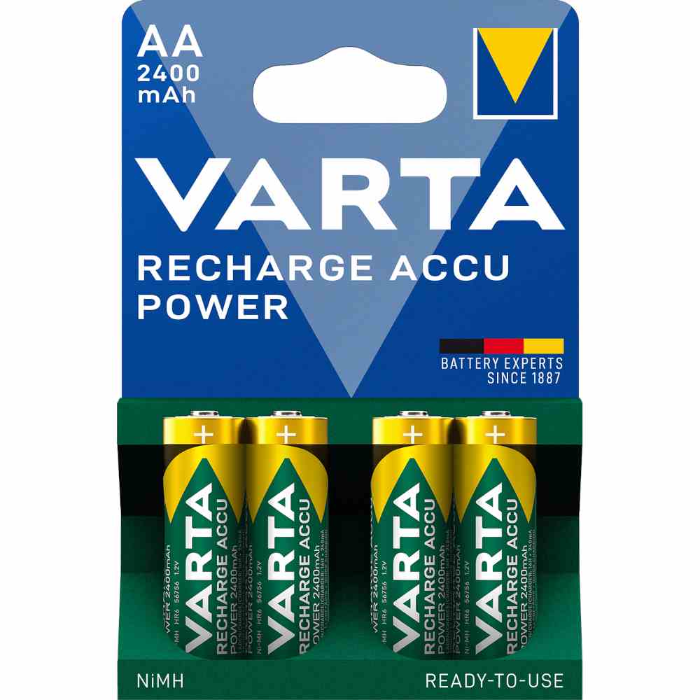 VARTA Ni-MH Accu 4xMignon 2,5Ah 1,2V, POWER ACCU – 56756