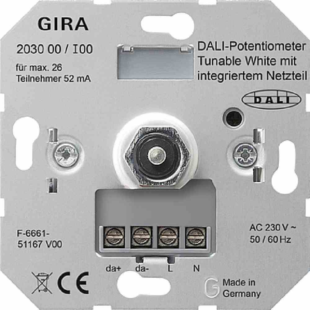 Gira DALI-Potentiometer Tunable WH Netzteil Einsatz