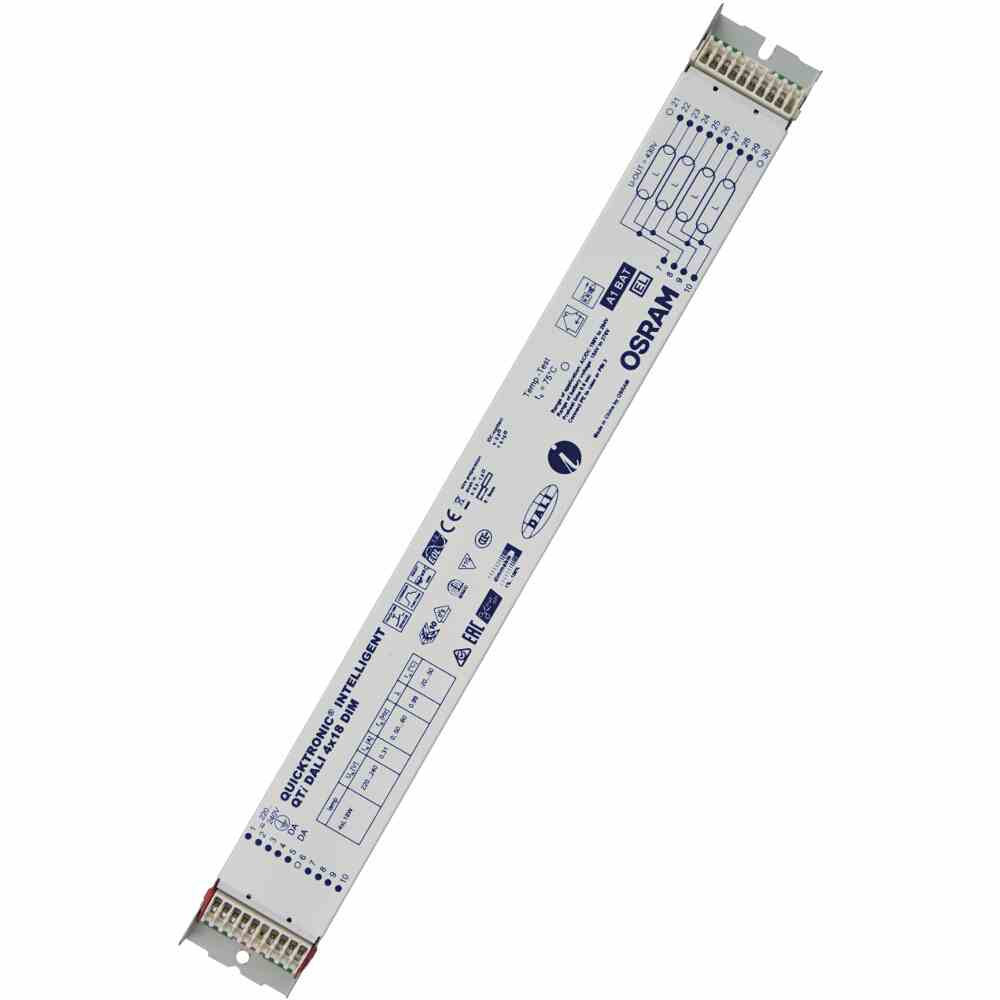 OSRAM QTi DALI 4X18 DIM Vorschaltgerät, 4x18W, elektronisch, für T8, TC-L, DALI, 360x40mm – QTIDALI 4X18/220-240 DIM UNV1