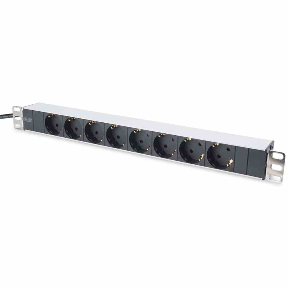 DIGITUS Steckdosenleiste 8 fach ALU 228,6mm  für 482,6mm (19") Bereich – DN-95401 DIGITUS Steckdosenleiste 8 fach ALU 228,6mm  für 482,6mm (19") Bereich – DN-95401