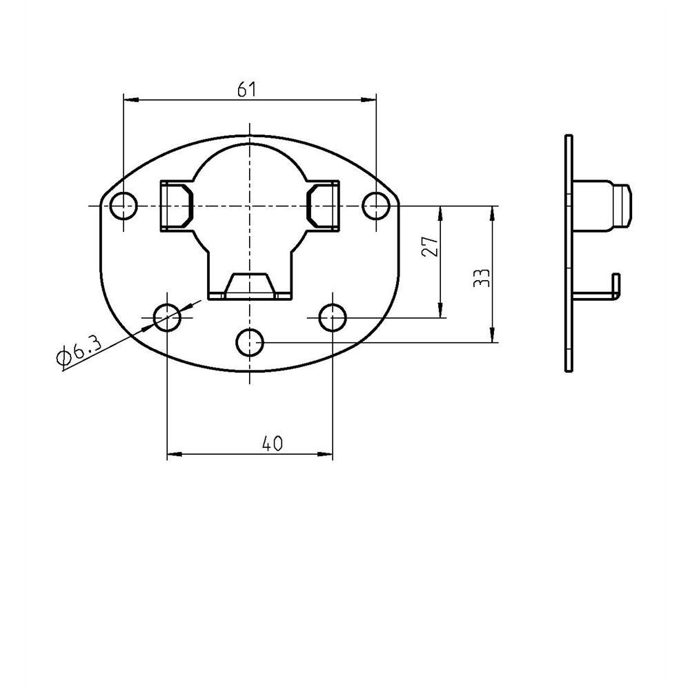 RADEMACHER RolloTube Gegenlager aus Metall zum Anschrauben – 4022