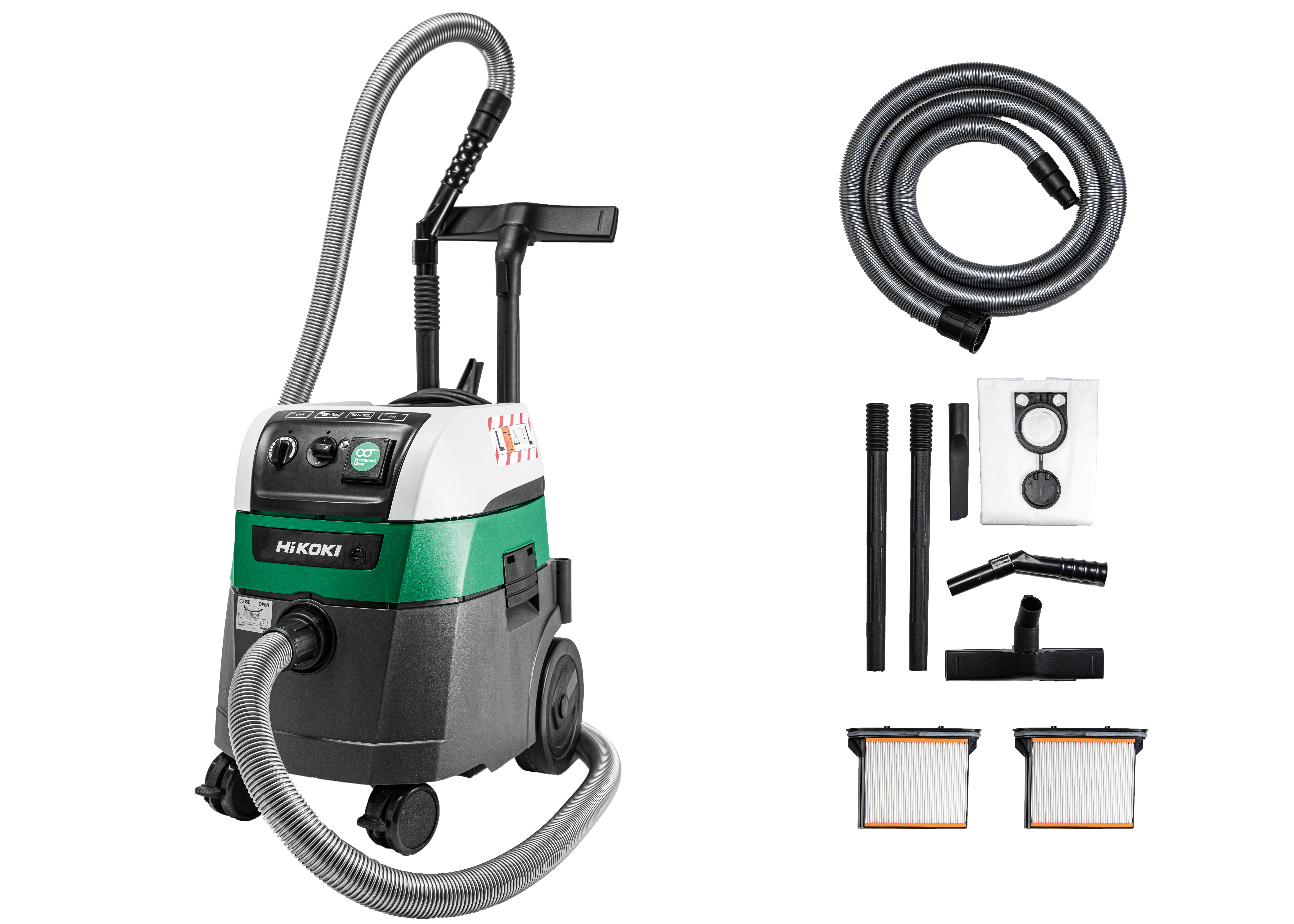 HiKOKI RP350YBL (Karton) (35 Liter, L Klasse) Nass- und Trockensauger 16,0 Kg Ein- /Ausschaltautomatik für Werkzeuge 1400W