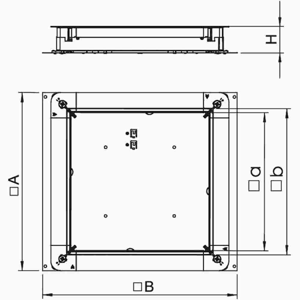 OBO BETTERMANN Zug- und Abzweigdose für Estrichhöhe 165-220mm 510x467x165, St, FS UZD165220/350-3 – UZD 165220 350-3