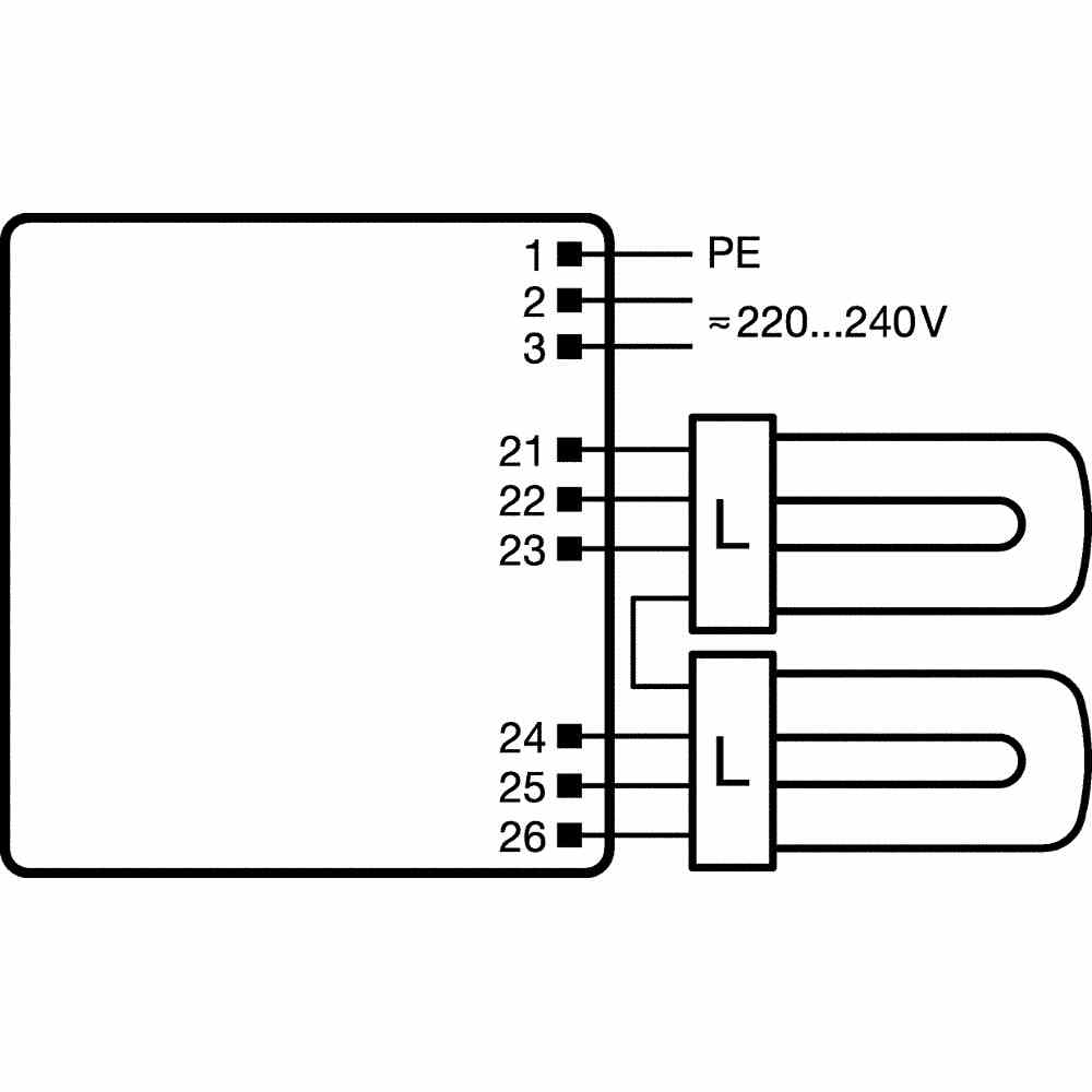 OSRAM QTP-D/E 2X10...13 Vorschaltgerät, 2x10-13W, elektronisch, TC-DEL, TC-TEL, Multiwatt-Ausführung, ohne Dimmung, 123x79mm