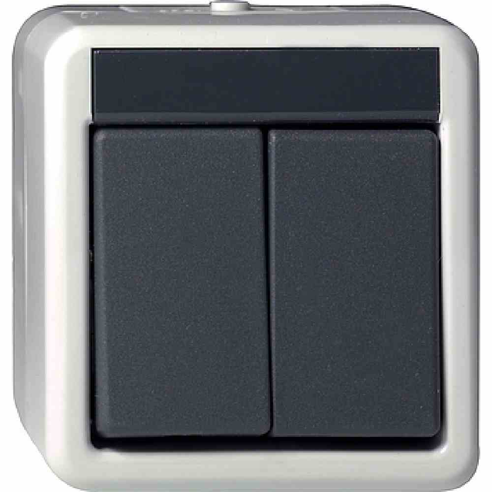 Gira 015530  Wipptaster Serientaster WG AP Grau