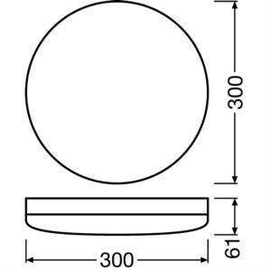 LEDVANCE LED-Anbauleuchte, 24W, 4000K, 1920lm, weiß, matt, Konverter, IP65, Ø300mm, Kunststoff opal –