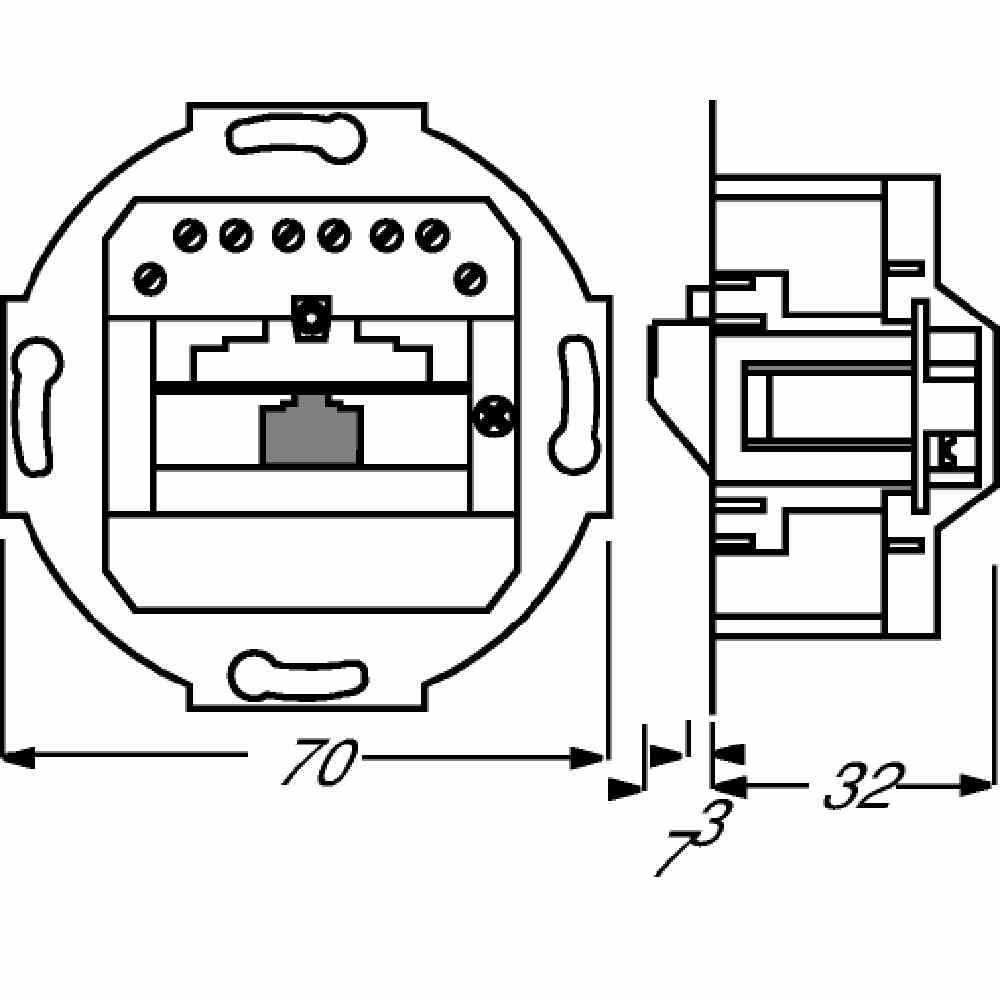 BUSCH-JAEGER Anschlussdose, Cat3, Unterputz, 1xRJ45 8(8), RAL9010, weiß, Schraube – 0213