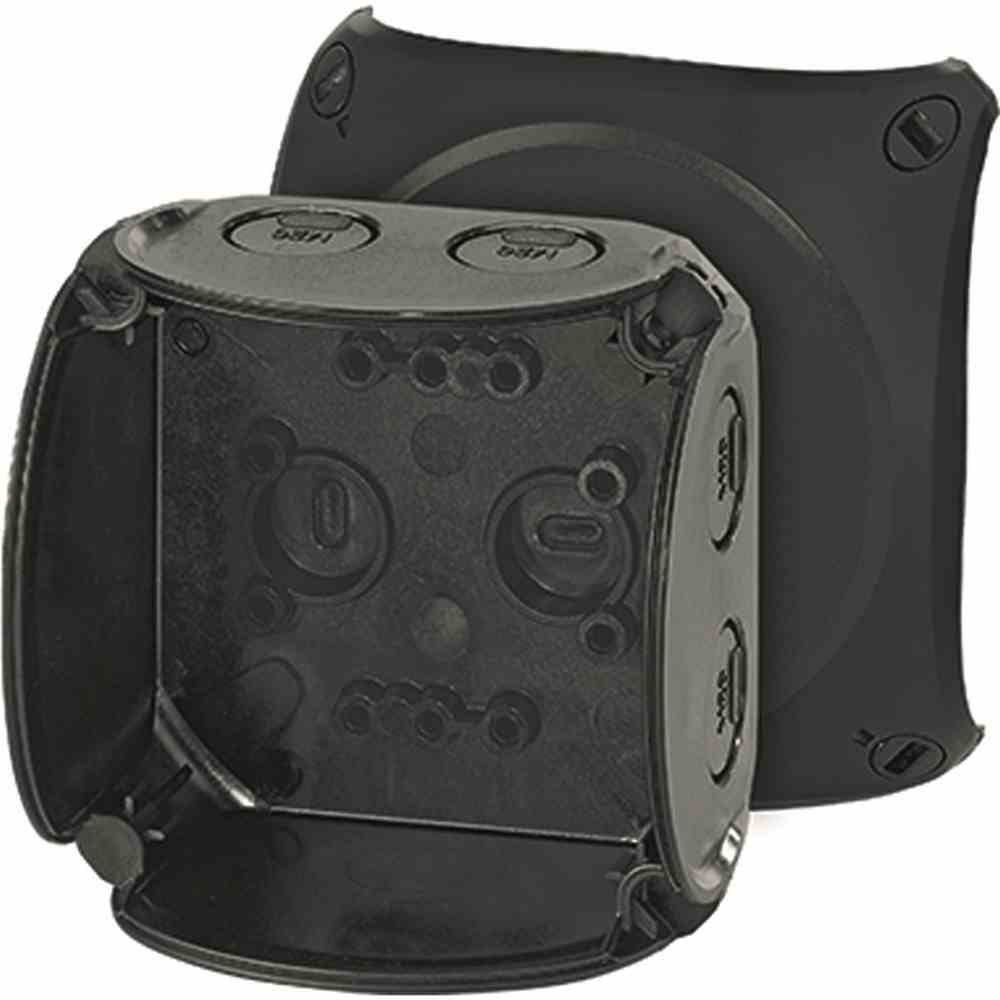 HENSEL KF 0200 B Abzweigkasten, IP66, 93x93x62mm, schwarz, ohne Bestückung, Kunststoff, Wand-/Deckenmontage, Halogenfrei HENSEL KF 0200 B Abzweigkasten, IP66, 93x93x62mm, schwarz, ohne Bestückung, Kunststoff, Wand-/Deckenmontage, Halogenfrei