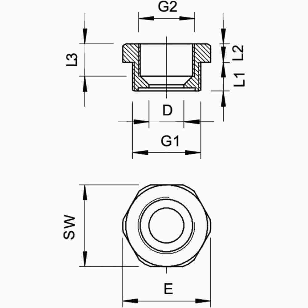 OBO BETTERMANN Reduktion M40-M32, PA, lichtgrau RAL 7035 107/R M, halogenfrei