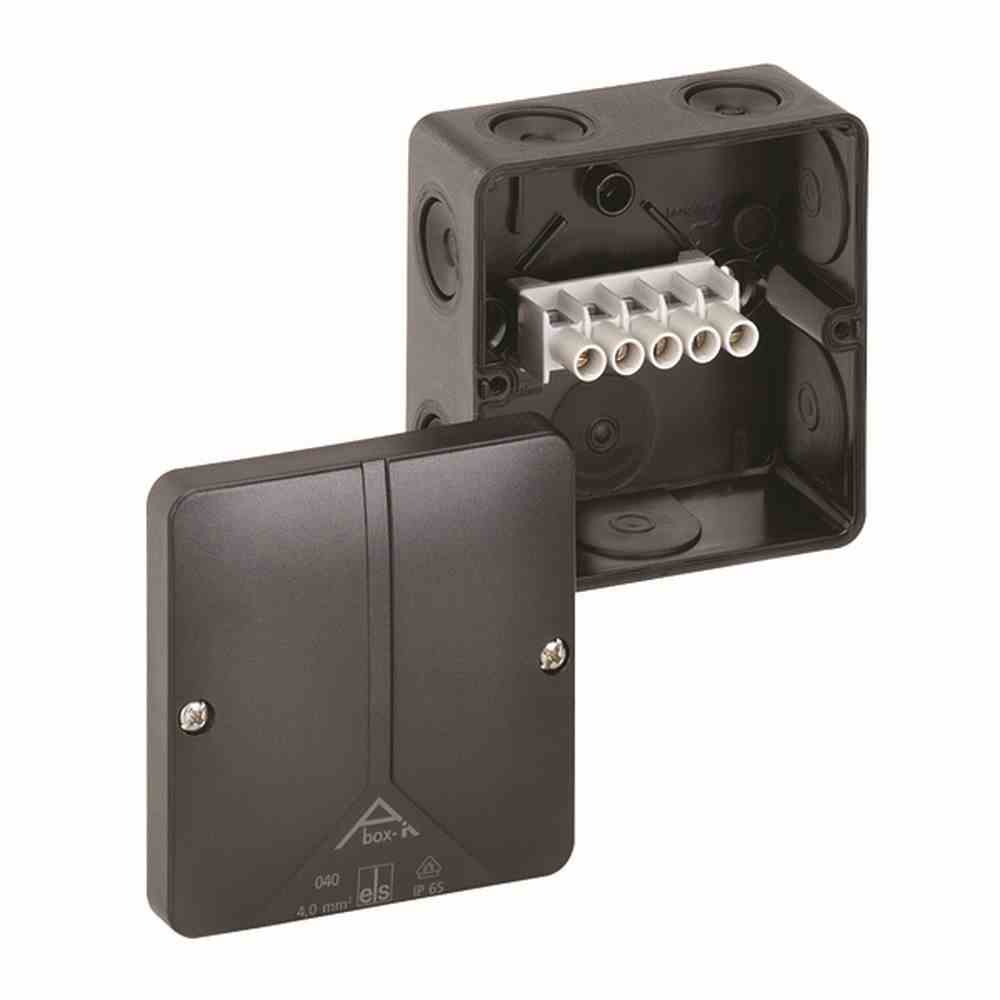 SPELSBERG Abox-i 040-4²/sw Abzweigkasten, IP65, 4mm², 93x93x55mm, schwarz, Klemme, Kunststoff, Wand-/Deckenmontage, Halogenfrei – Abox-i 040-4²/sw SPELSBERG Abox-i 040-4²/sw Abzweigkasten, IP65, 4mm², 93x93x55mm, schwarz, Klemme, Kunststoff, Wand-/Deckenmontage, Halogenfrei – Abox-i 040-4²/sw