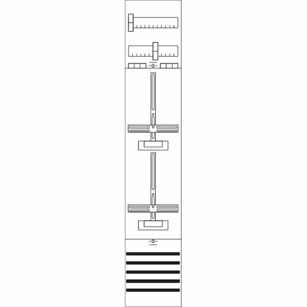 STRIEBEL & JOHN Komplettfeld, 2Z, 2-stöckig, mit Verdrahtung, 2V, 1350x250mm, mit Sammelschiene 5p, 300mm