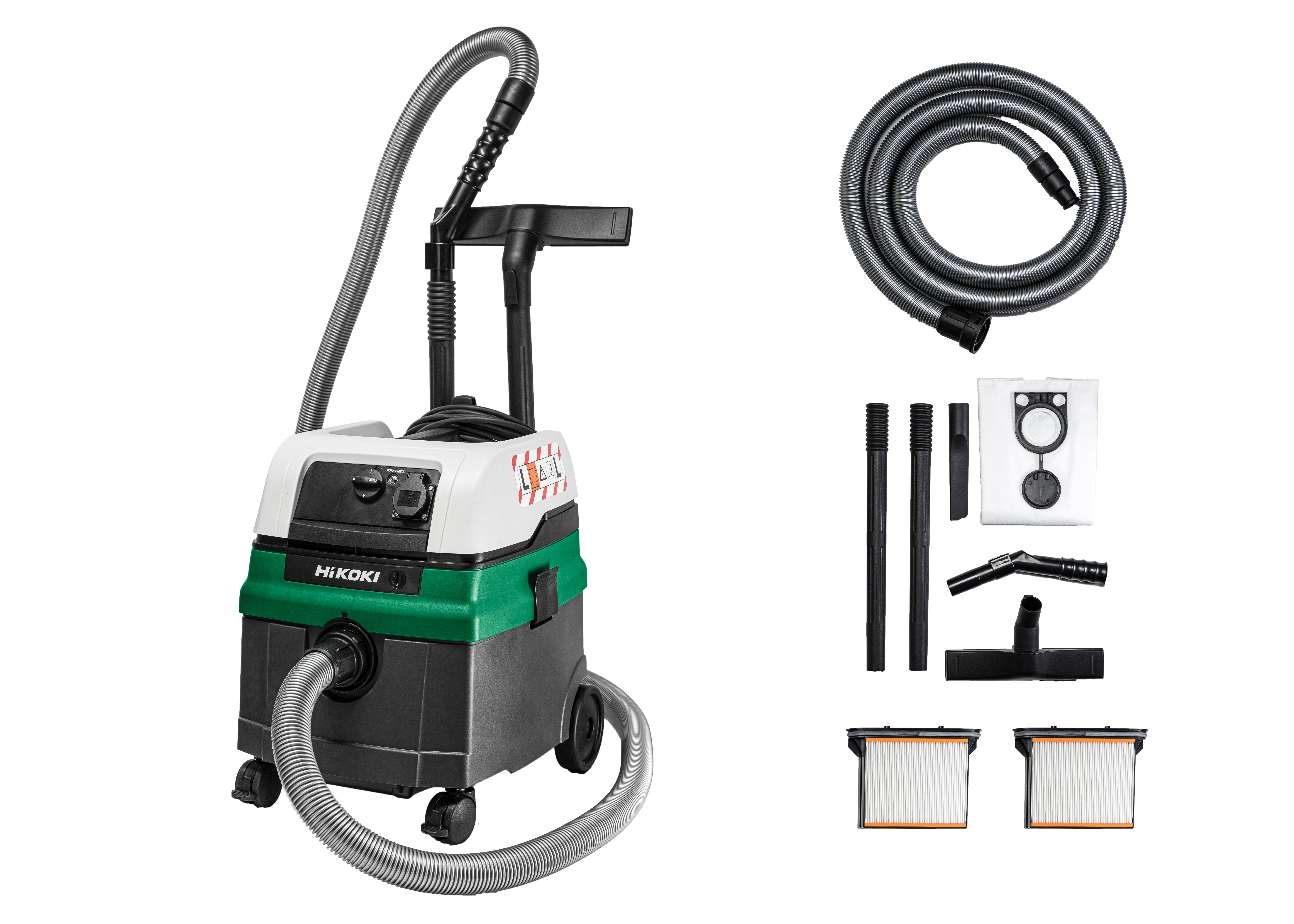 HiKOKI RP250YBL (Karton) (25 Liter, L Klasse)  Nass- und Trockensauger 12,6 Kg Ein- /Ausschaltautomatik für Werkzeuge 1400W