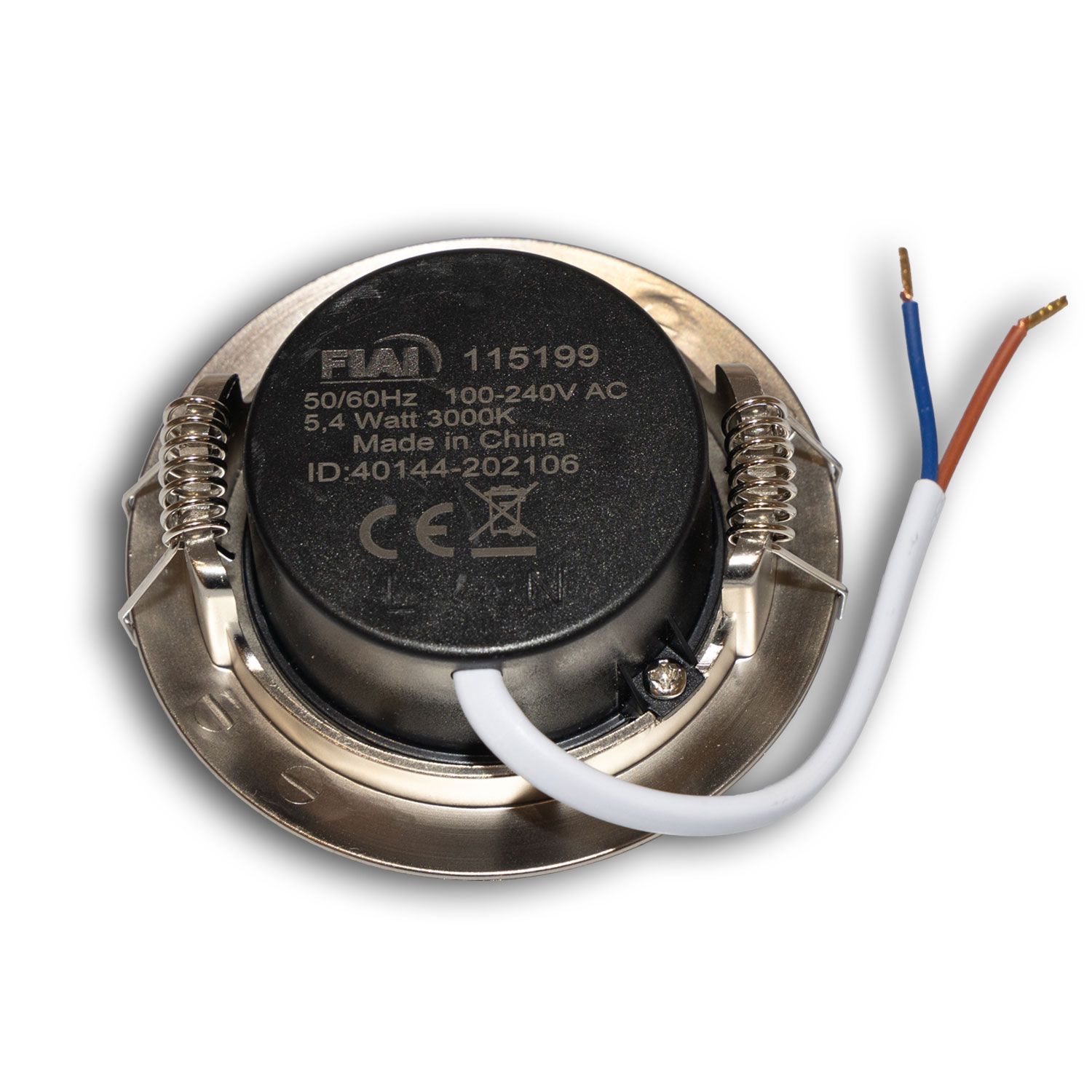 LED Einbaustrahler PC68 IP44, brushed, 5W, 38°, warmweiß, 3 Stufen dimmbar, korrosionsbeständig