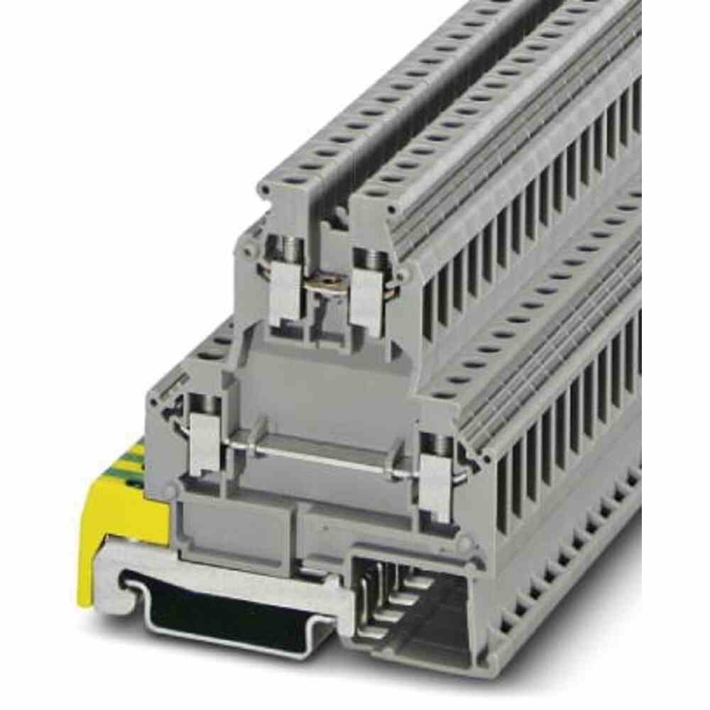 PHOENIX Installationsklemme, 25A, 0,2-4mm², 3pot, grau, Abschlussplatte erforderlich, Schraubanschluss, seitlich – SLKK  5