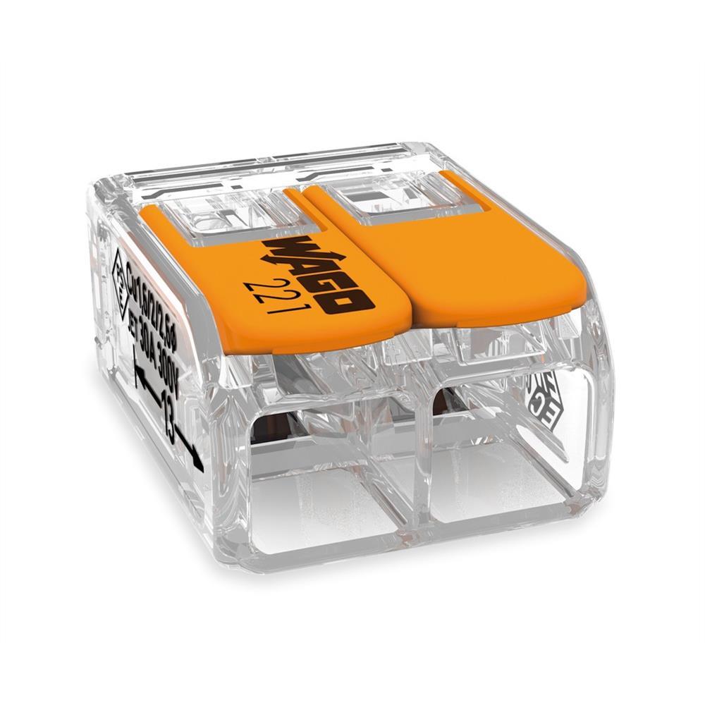 WAGO Verbindungsklemme 221-612  0,5-6qmm, mit Betätigungshebeln, geeignet für Massivleiter, geeignet für flexible Leiter, geeignet für mehrdrahtige Leiter, 221-612