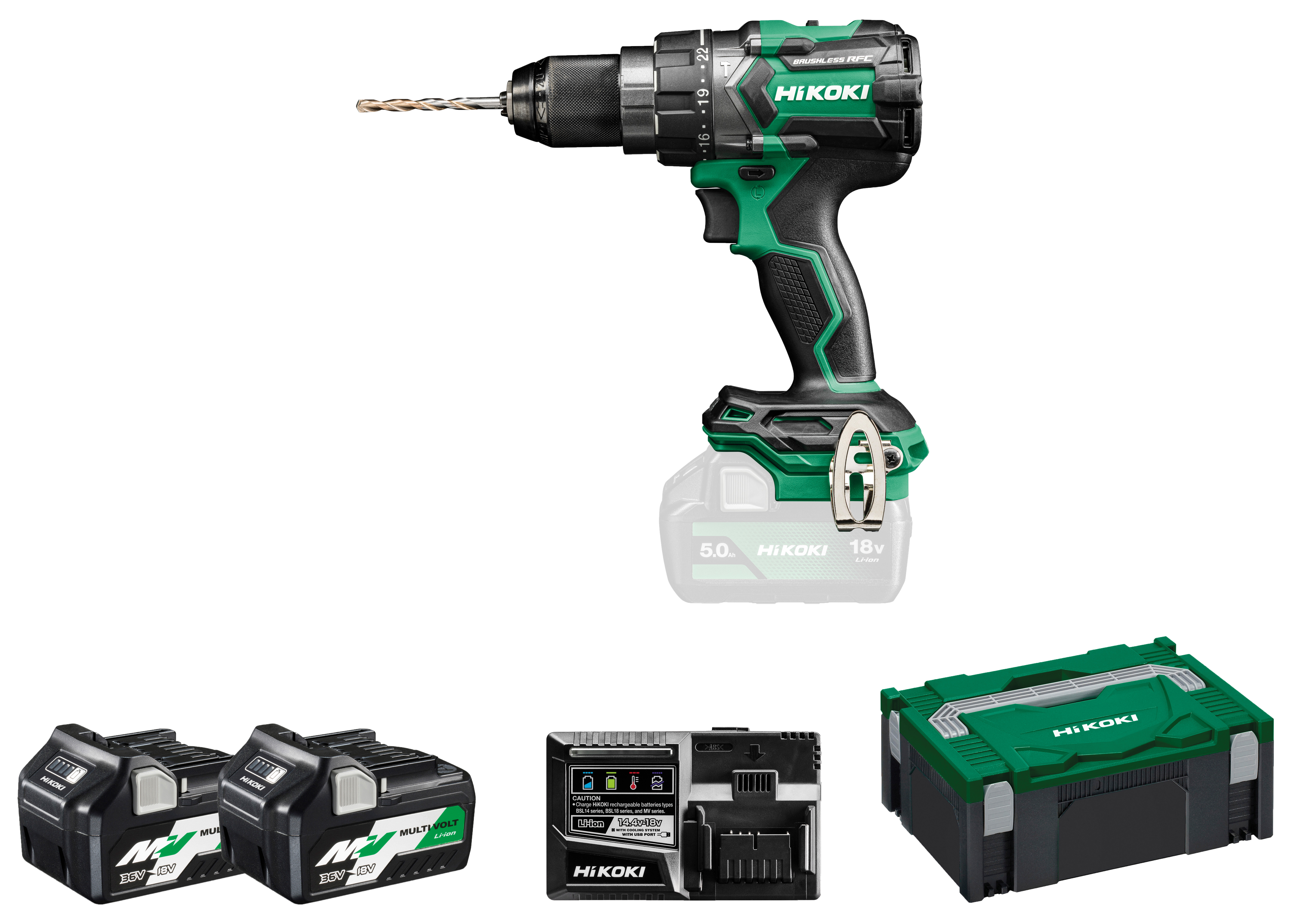 HiKOKI DV18DC(5.0 MV) (HSC II) Akku Schlagbohrschrauber 70/140Nm 13mm