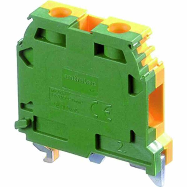 ENTRELEC Schutzleiter-Reihenklemme, 0,5-10mm², grün/gelb, 1Etage, PEN-Funktion möglich, Hut-/G-Schiene