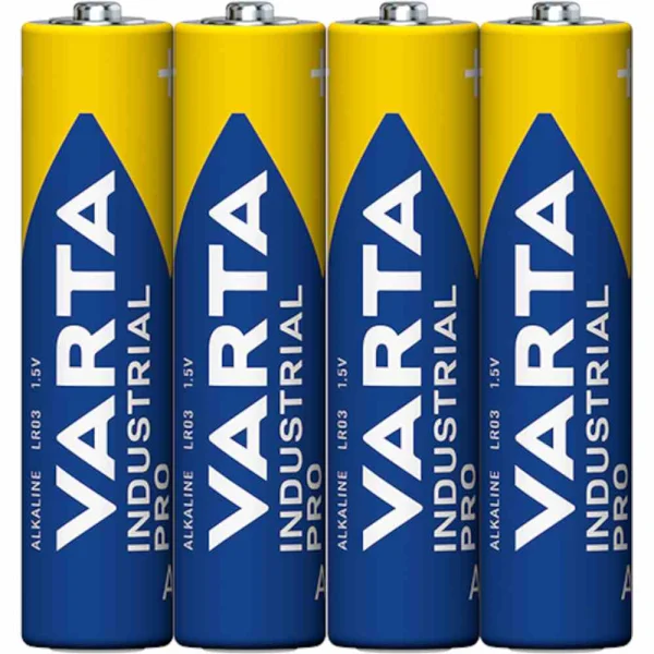 VARTA Micro Batterie (AAA/AM4), 1,5V, LR03, Alkali-Mangan, 1200mAh, Ø10,5x44,5mm, INDUSTRIAL, VE = 4 Stück in Folie