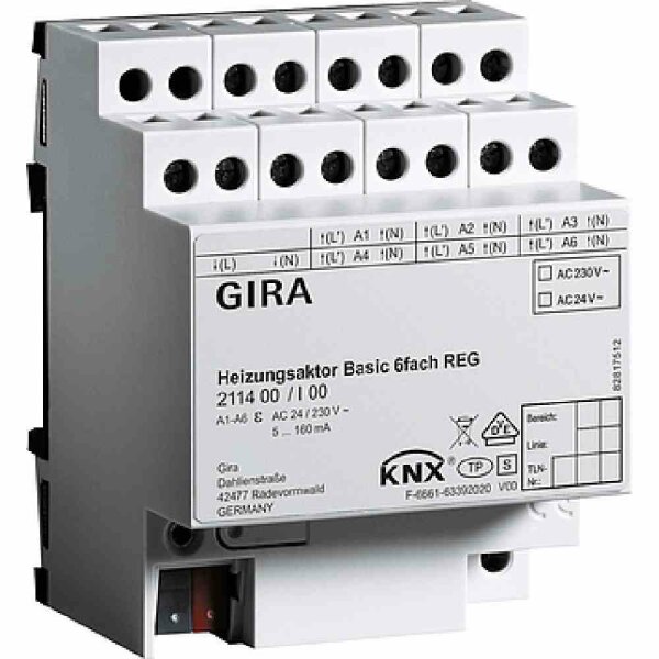 Gira Heizungsaktor Basic 6f KNX REG