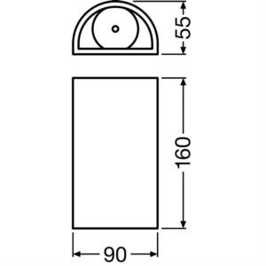 LEDVANCE FACADE LED-Wandanbauleuchte, 12W, 1LED, 3000K, 710lm, weiß, Konverter, Kunststoff opal, IP54, 90x160x90mm –