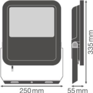 LEDVANCE Floodlight LED-Anbaustrahler, 80W, Konverter, 1LED, 4000K, weiß, 10000lm, Aluminium, IP65, schwarz, –