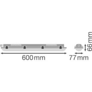 LEDVANCE LED-Feuchtraumwannenleuchte, 9W, 4000K, 1080lm, elektronischer Trafo, IP65, Kunststoff opal/matt, Kunststoff, Schutzklasse=I, IK08 –