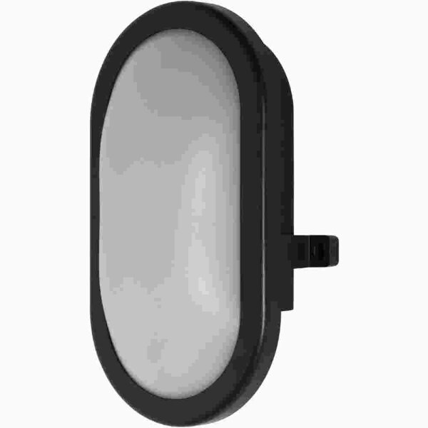 LEDVANCE LED-Ovalleuchte, 11W, 4000K, 800lm, schwarz, matt, Konverter, IP54, Kunststoff opal –