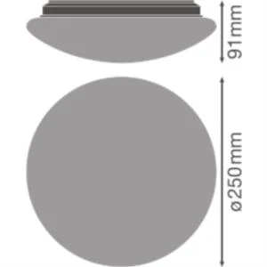 LEDVANCE LED-Sensorleuchte, 13W, 3000K, 920lm, weiß, Konverter, IP44, mit Bewegungsmelder, Ø250x91mm –