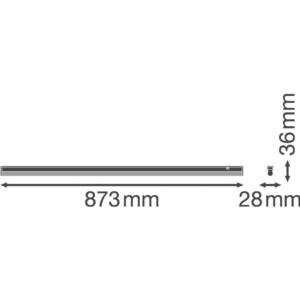 LEDVANCE LINEAR COMPACT LED-Lichtleiste, 12W, 1LED, 4000K, 1200lm, weiß, Konverter, IP20, mit Schalter –