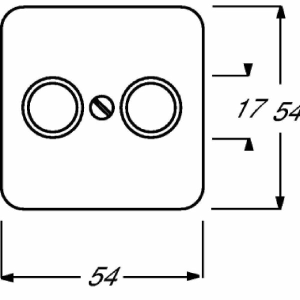 BUSCH-JAEGER REFLEX SI Zentralplatte, Koaxial-Antennensteckdose, alpinweiß, glänzend, Befestigung mit Schraube, ohne Beschriftungsfeld