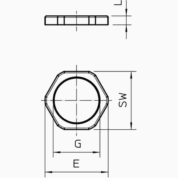 OBO BETTERMANN Gegenmutter M50, PS, lichtgrau RAL 7035 halogenfrei, 116/M50