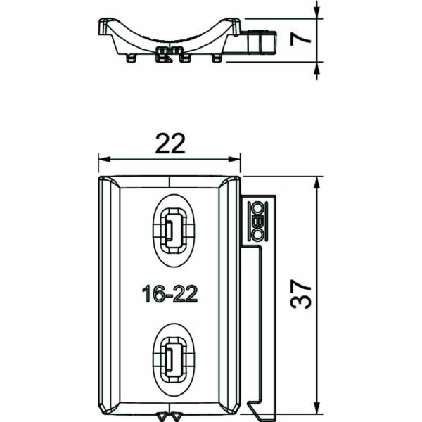 OBO BETTERMANN Gegenwanne, 16-22mm, Kunststoff