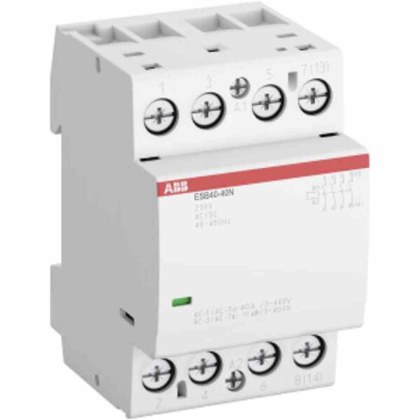 ABB Installationsschütz, 40A, 230V/AC/DC, 220-400V/AC/DC, 4S, 3TE 3TE