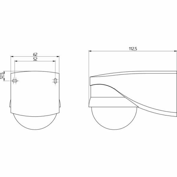 B.E.G. Bewegungsmelder, 280°, Aufputz, edelstahl, glänzend, IP54, 2000W – LC-plus 280 Edelstahl-Optik