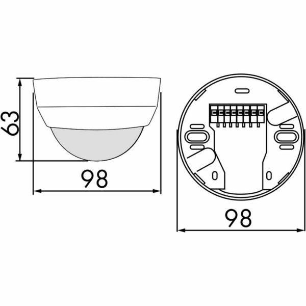 B.E.G. Präsenzmelder, 360°, Aufputz, reinweiß, glänzend, IP20, fernbedienbar, 2300W – PD4-M-1C-GH-AP