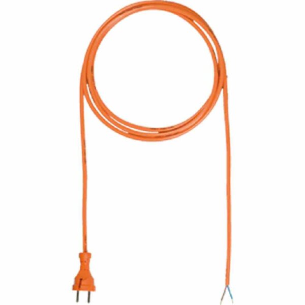 BACHMANN Netzanschlussleitung, 3m, 2x1mm², PUR (Polyurethan), orange, Aderendhülse, gerade, 0-70°C, 250V – 244.875