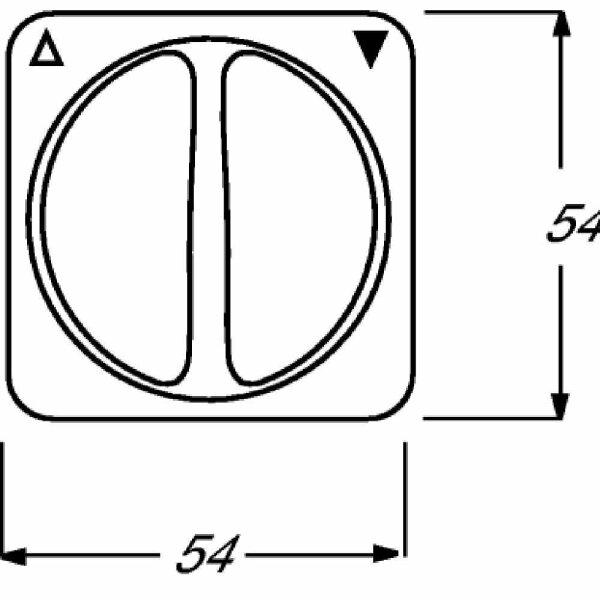 BUSCH-JAEGER REFLEX SI Drehknopf, Jalousie, alpinweiß, glänzend, Symbol Pfeile – 2542 DR-214