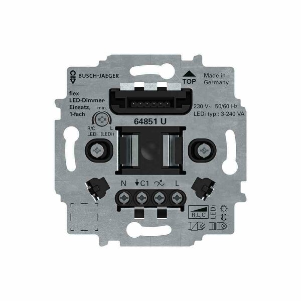 BUSCH-JAEGER Tastdimmer, 4-400W, LED, Unterputz, Lichtwertspeicher – 64851 U