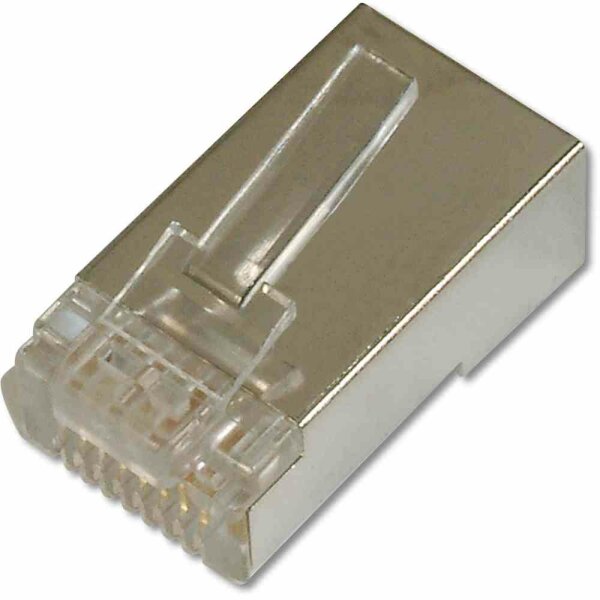 DIGITUS CAT 6 Modular Stecker, 8P8C, geschirmt für Rundkabel, zweiteilig, Lieferumfang inklusive Kamm – AK-219603