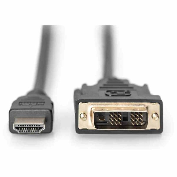 DIGITUS HDMI Adapterkabel, Typ A-DVI(18+1) St/St, 2.0m, Full HD, UL, sw – AK-330300-020-S