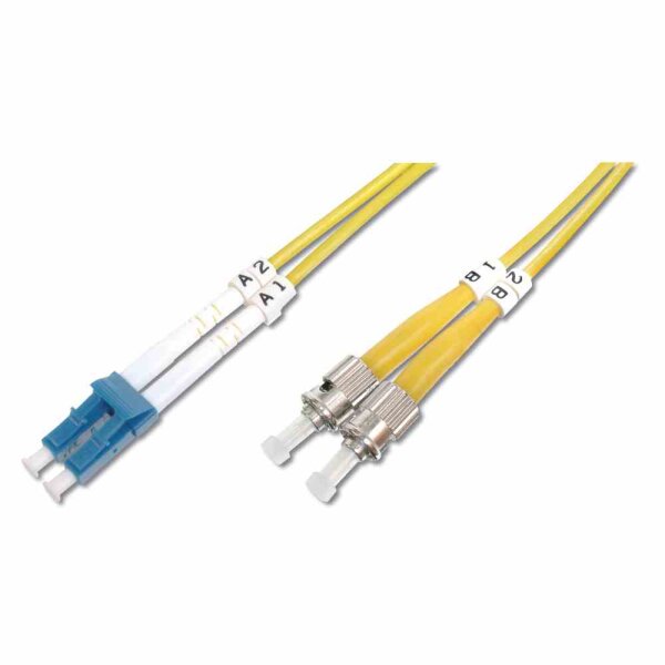 DIGITUS LC-ST Patchkabel, OS2 10m, duplex 9/125µ, gelb, LS0H 09/125µ duplex gelb LS0H – DK-2931-10