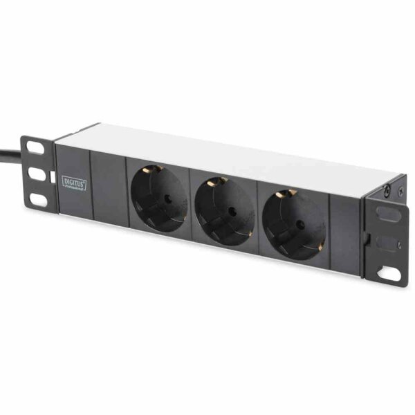 DIGITUS Rack-Steckdosenleiste 1HE 3-fach, 25,4mm (10"), 230V – DN-95411