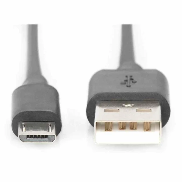 DIGITUS USB 2.0 Anschlusskabel, Typ A - micro B St/St 3.0m, USB 2.0 konform UL, sw – AK-300110-030-S