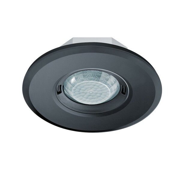 ESYLUX FLAT Bewegungsmelder, 180-360°, Unterputz, schwarz, matt, IP20, fernbedienbar, 2300W – MD-FLAT 360i/8 ROUND BLACK