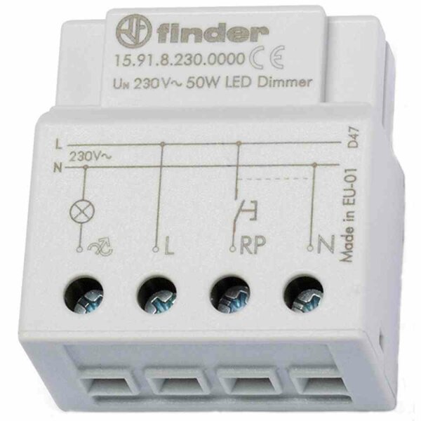 FINDER Dimmer, 0-100W, universal, Unterputz, Lichtwertspeicher – 159182300000