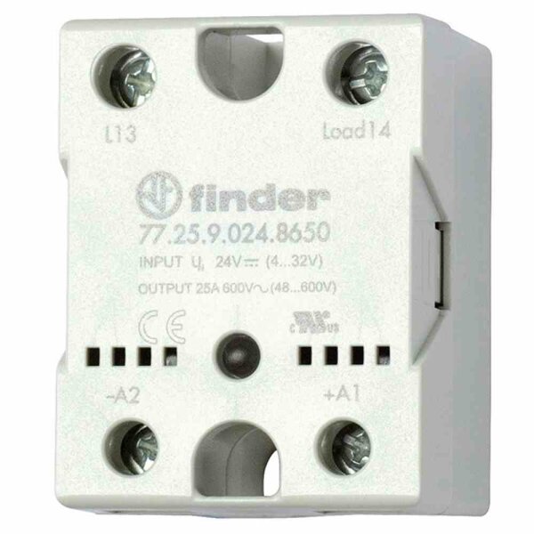 FINDER Halbleiterrelais, 1ph, 24-240V, 90-280V, AC, 25A/AC-1 SSR, 25A, 24-240VAC – 772582308250