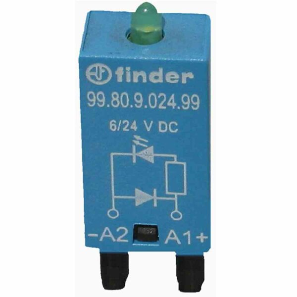 FINDER Modul, Freilaufdiode und grüne LED, 6 bis 24 V DC – 9980902499