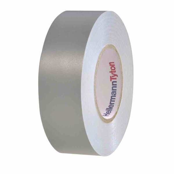 HELLERMANN TYTON Isolierband, Polyvinylchlorid (PVC), 19mm, 20m, grau, -10-90°C, 0,15mm, Selbstverlöschend – HTAPE-FLEX15-19x20 PVC GY 20