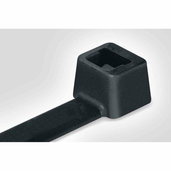 HELLERMANN TYTON Kabelbinder, L100mm, schwarz, 2,45x1mm, Kunststoff, -40-85°C, Kunststoffzunge/-nase, ohne Befestigung – UB100A-B PA66 BK 100 (100 C62)